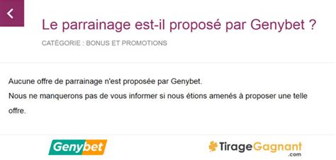 genybet parrainage 2024